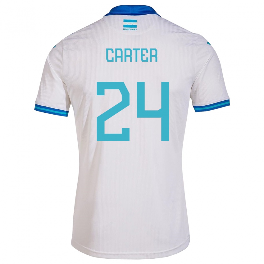 Niño Camiseta Honduras Daniel Carter #24 Blanco 1ª Equipación 24-26 La Camisa México