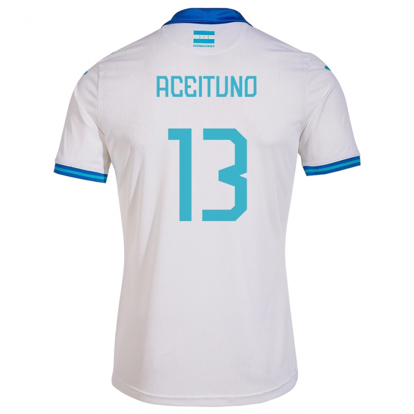 Niño Camiseta Honduras Marco Aceituno #13 Blanco 1ª Equipación 24-26 La Camisa México