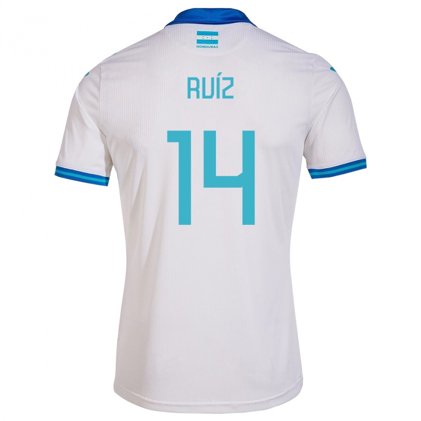 Niño Camiseta Honduras David Ruíz #14 Blanco 1ª Equipación 24-26 La Camisa México