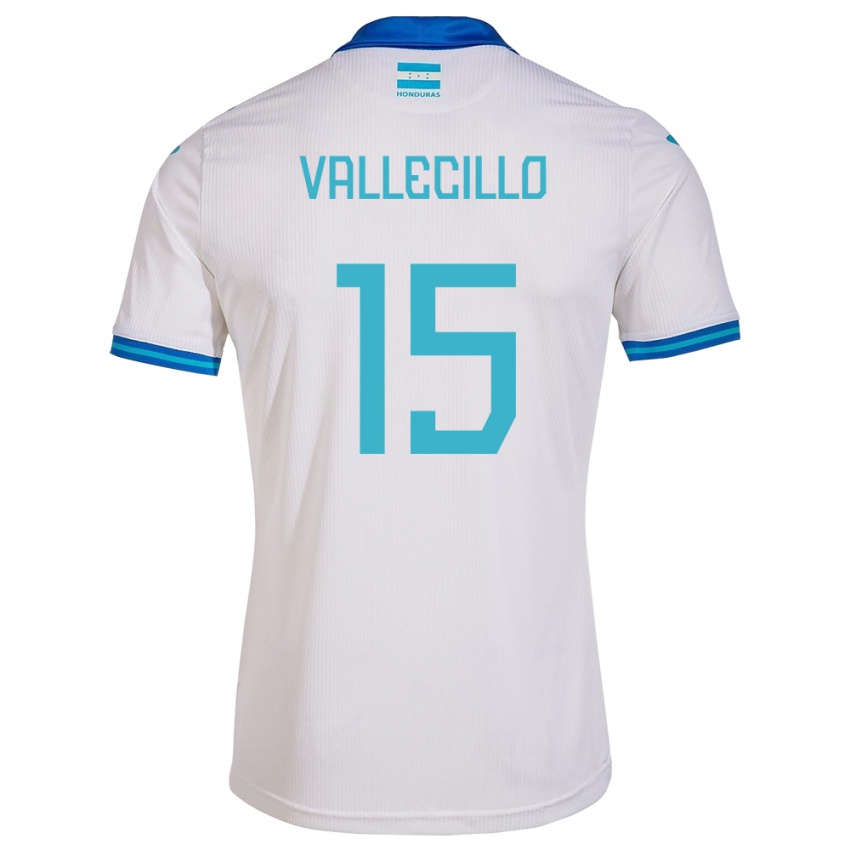 Niño Camiseta Honduras Eric Vallecillo #15 Blanco 1ª Equipación 24-26 La Camisa México