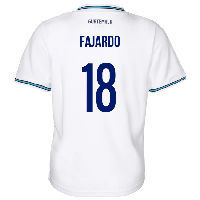 Niño Camiseta Guatemala William Fajardo #18 Blanco 1ª Equipación 24-26 La Camisa México