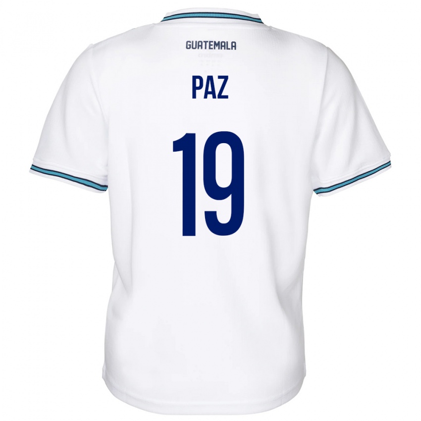 Niño Camiseta Guatemala Vidal Paz #19 Blanco 1ª Equipación 24-26 La Camisa México