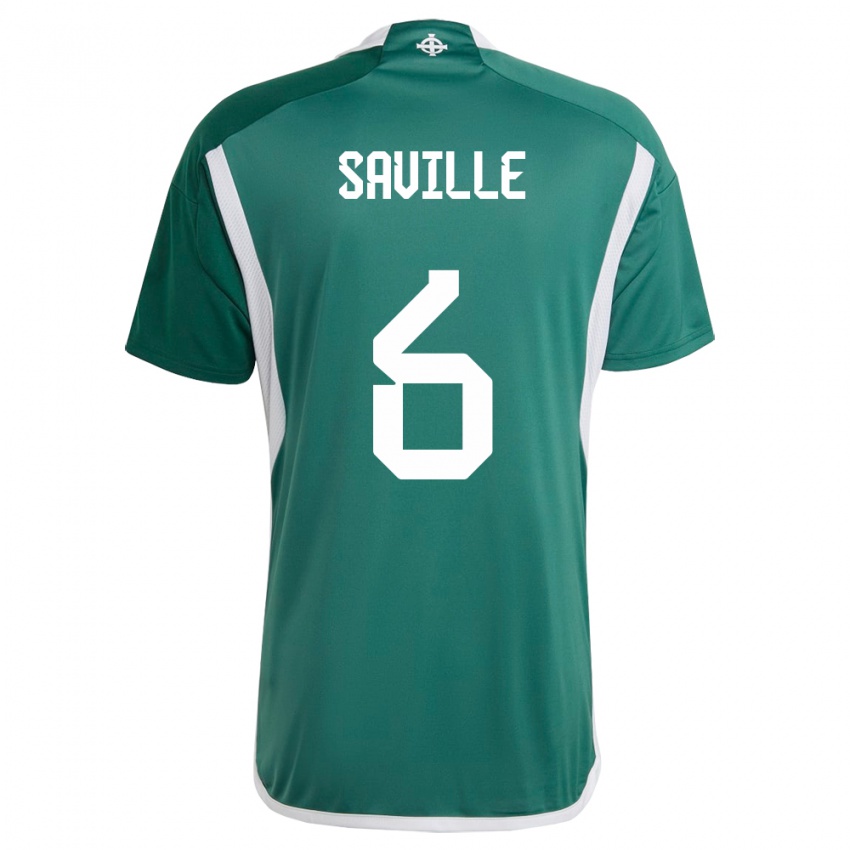 Niño Camiseta Irlanda Del Norte George Saville #6 Verde 1ª Equipación 24-26 La Camisa México