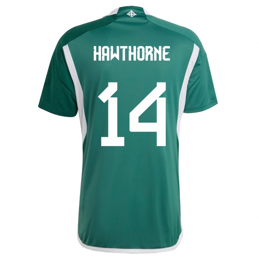 Niño Camiseta Irlanda Del Norte Keevan Hawthorne #14 Verde 1ª Equipación 24-26 La Camisa México