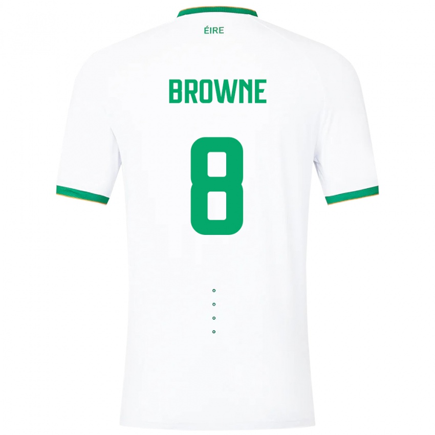 Niño Camiseta Irlanda Alan Browne #8 Blanco 2ª Equipación 24-26 La Camisa México
