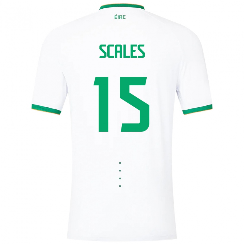 Niño Camiseta Irlanda Liam Scales #15 Blanco 2ª Equipación 24-26 La Camisa México