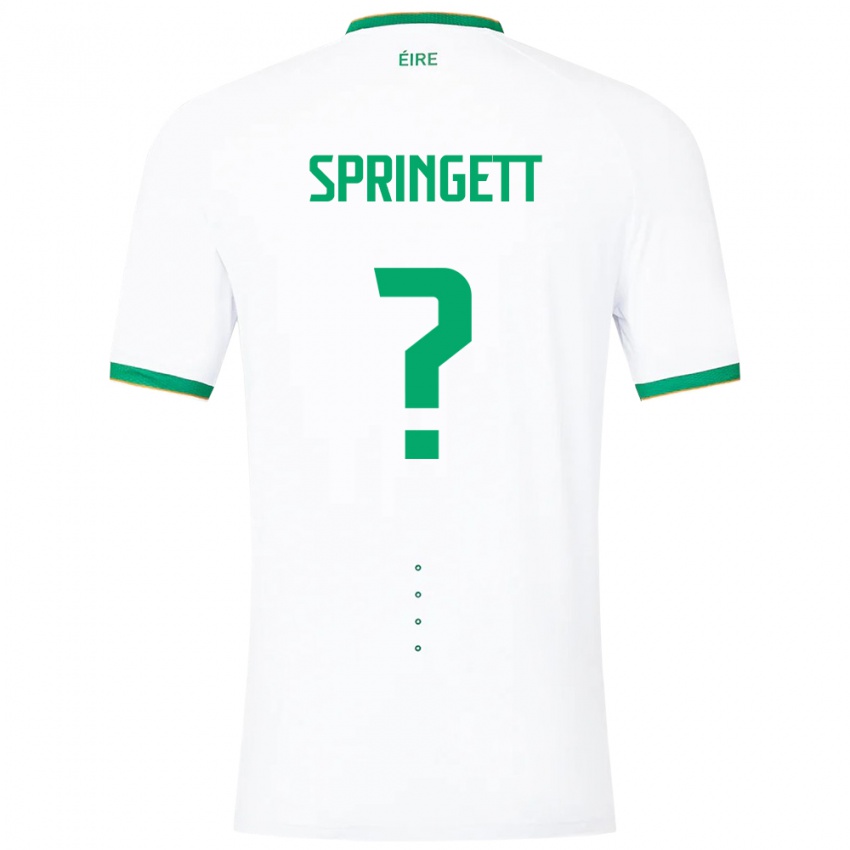 Niño Camiseta Irlanda Tony Springett #0 Blanco 2ª Equipación 24-26 La Camisa México