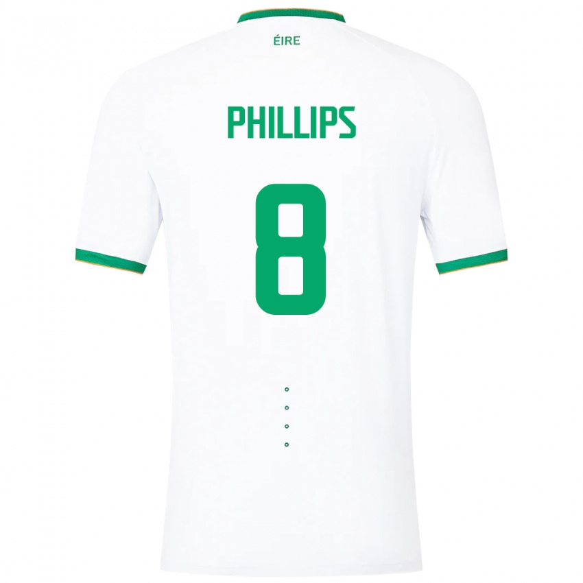 Niño Camiseta Irlanda Killian Phillips #8 Blanco 2ª Equipación 24-26 La Camisa México