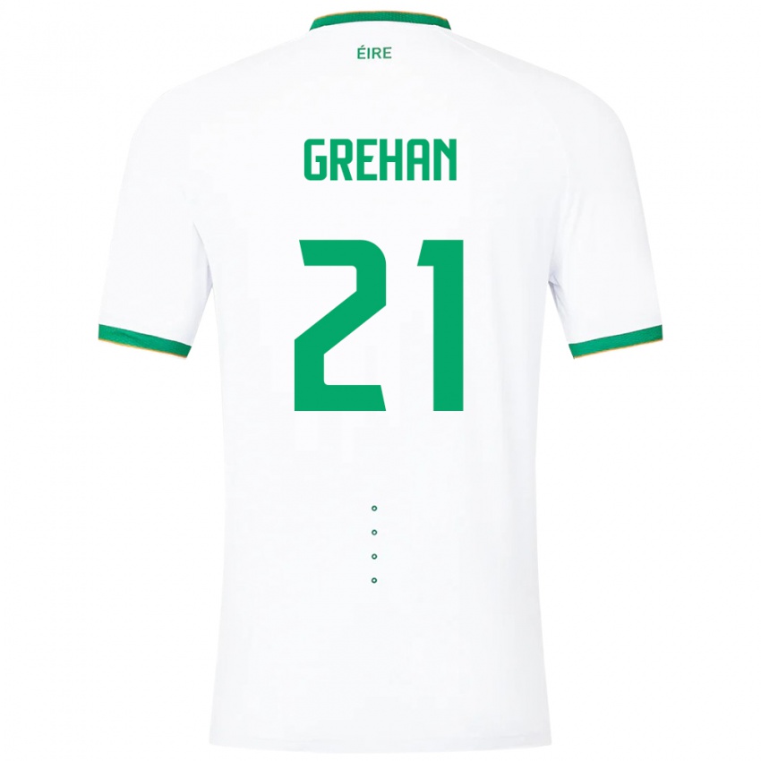 Niño Camiseta Irlanda Sean Grehan #21 Blanco 2ª Equipación 24-26 La Camisa México