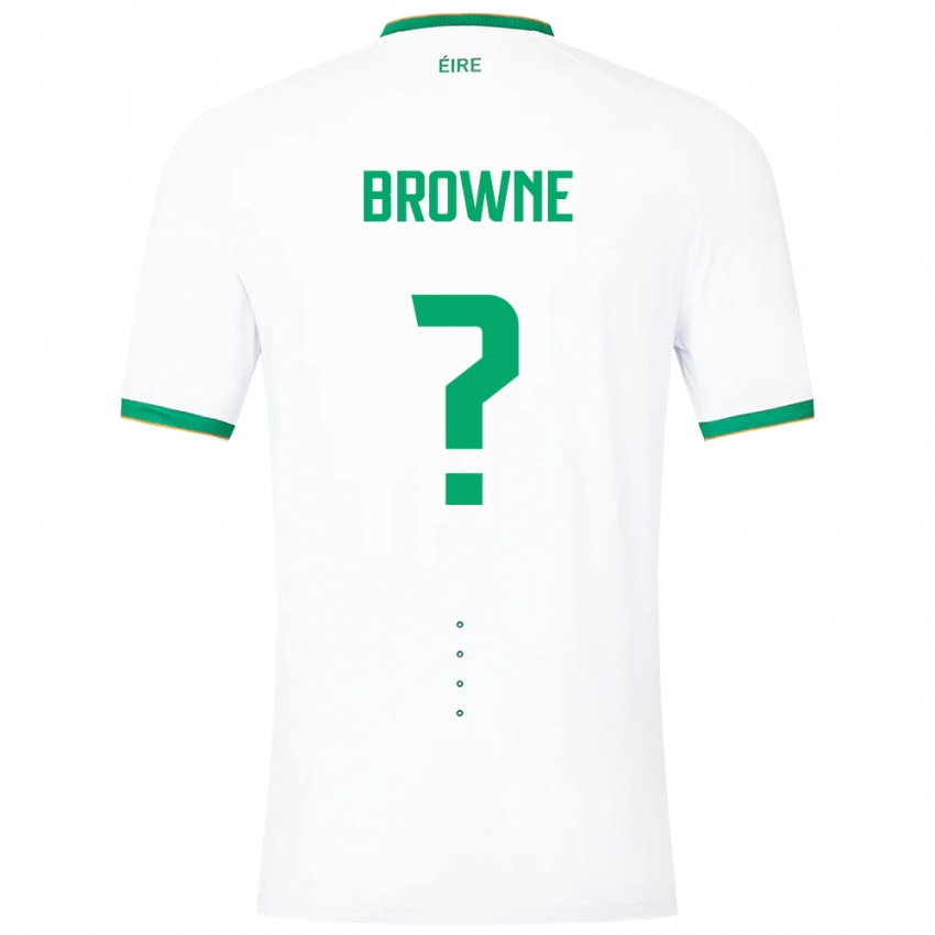 Niño Camiseta Irlanda Luke Browne #0 Blanco 2ª Equipación 24-26 La Camisa México