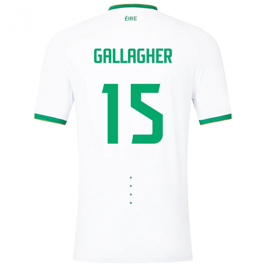 Niño Camiseta Irlanda Oisín Gallagher #15 Blanco 2ª Equipación 24-26 La Camisa México