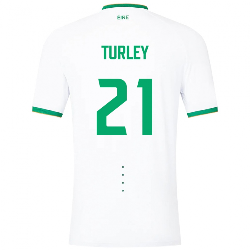 Niño Camiseta Irlanda Freddie Turley #21 Blanco 2ª Equipación 24-26 La Camisa México