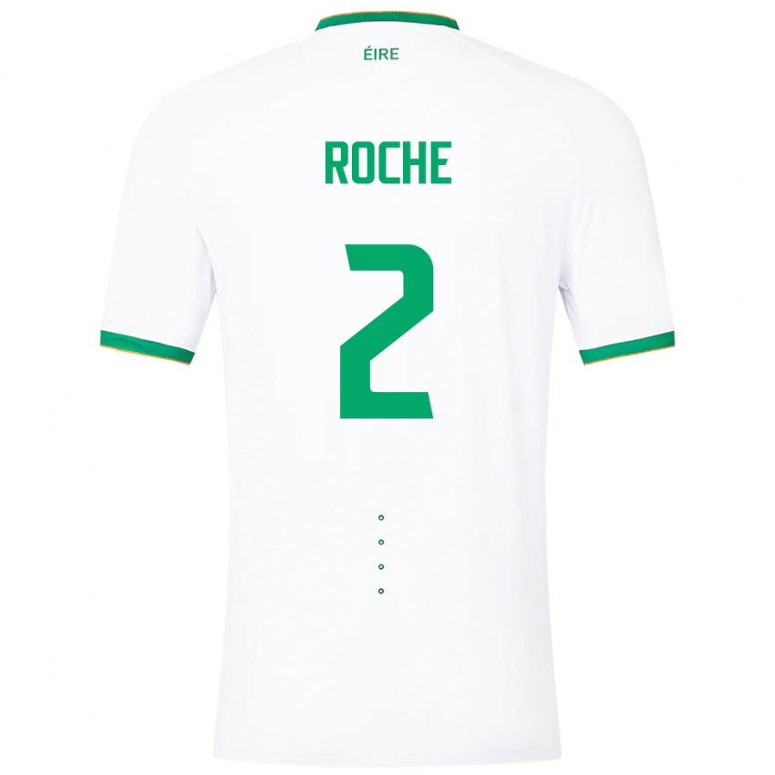 Niño Camiseta Irlanda James Roche #2 Blanco 2ª Equipación 24-26 La Camisa México