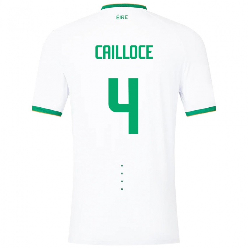 Niño Camiseta Irlanda Luca Cailloce #4 Blanco 2ª Equipación 24-26 La Camisa México