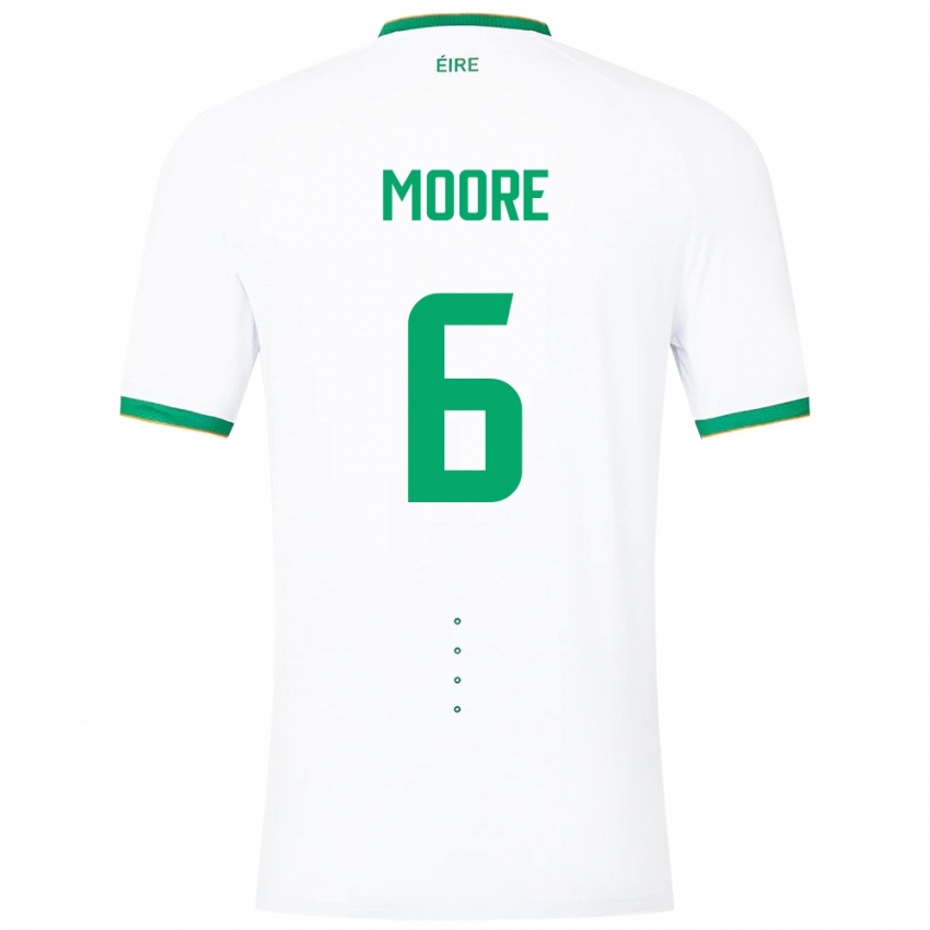 Niño Camiseta Irlanda Matthew Moore #6 Blanco 2ª Equipación 24-26 La Camisa México