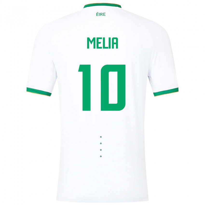 Niño Camiseta Irlanda Mason Melia #10 Blanco 2ª Equipación 24-26 La Camisa México