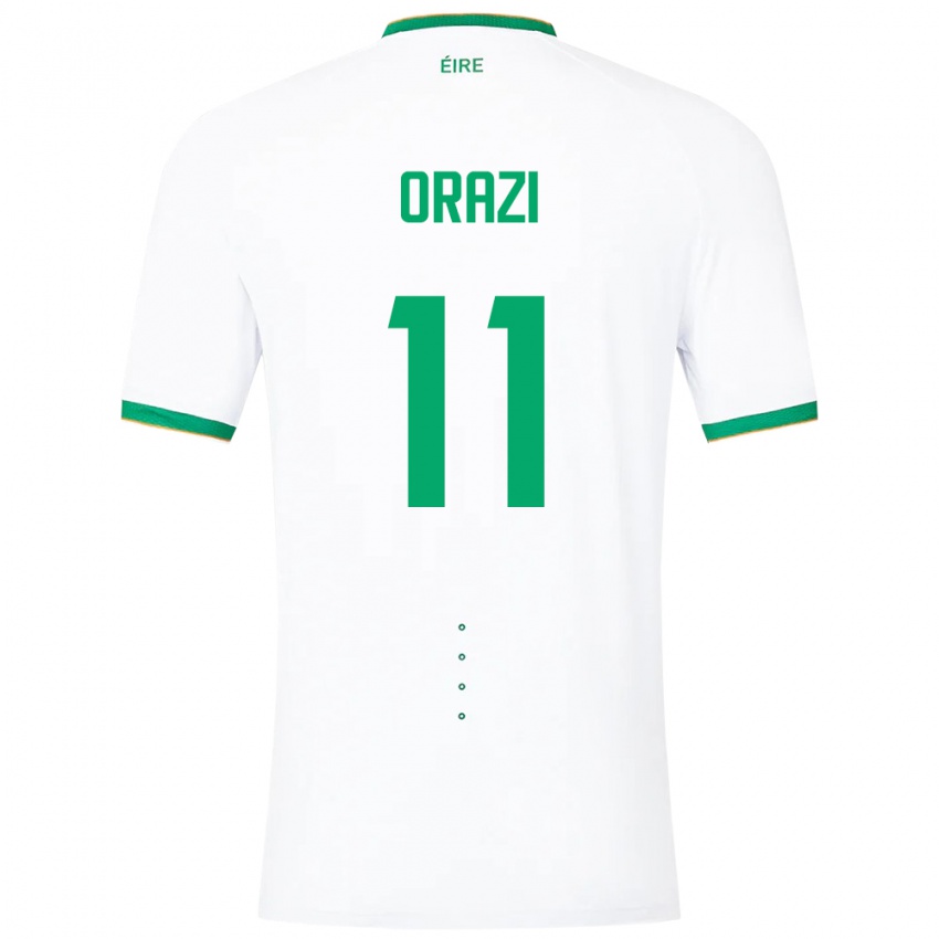 Niño Camiseta Irlanda Ike Orazi #11 Blanco 2ª Equipación 24-26 La Camisa México