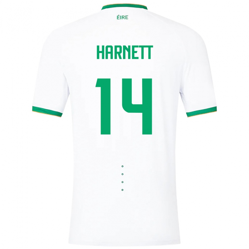 Niño Camiseta Irlanda Kaylem Harnett #14 Blanco 2ª Equipación 24-26 La Camisa México