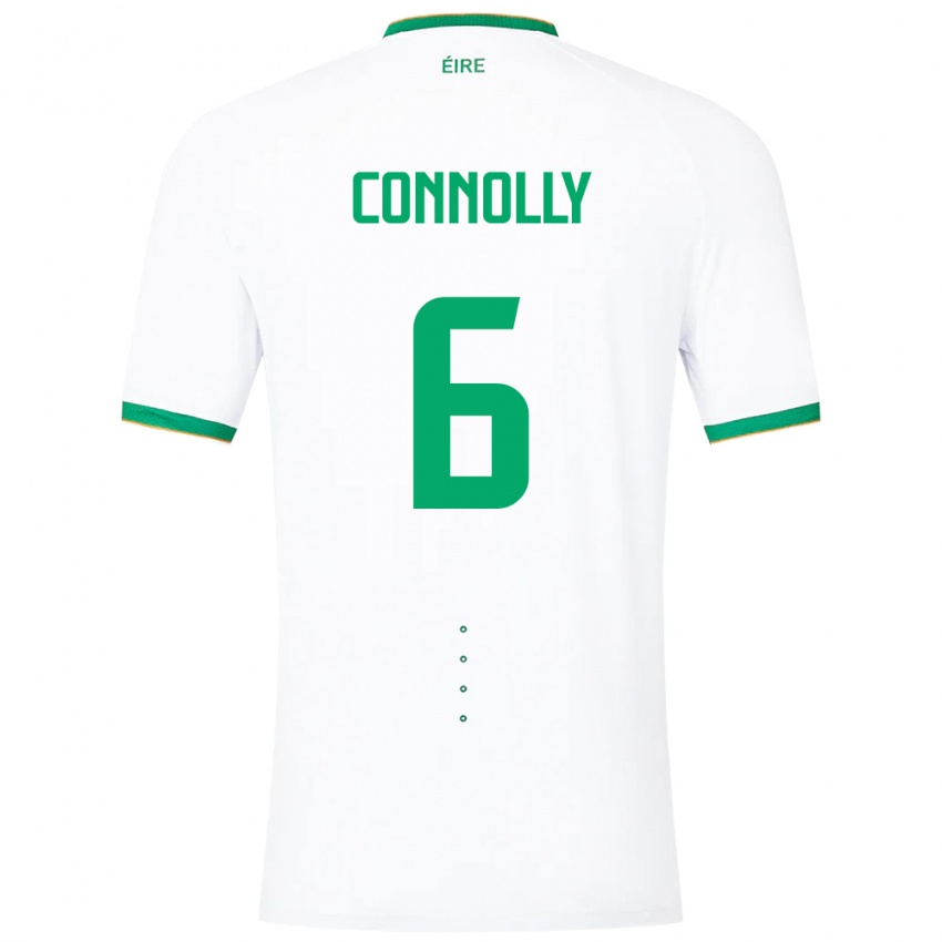 Niño Camiseta Irlanda Megan Connolly #6 Blanco 2ª Equipación 24-26 La Camisa México