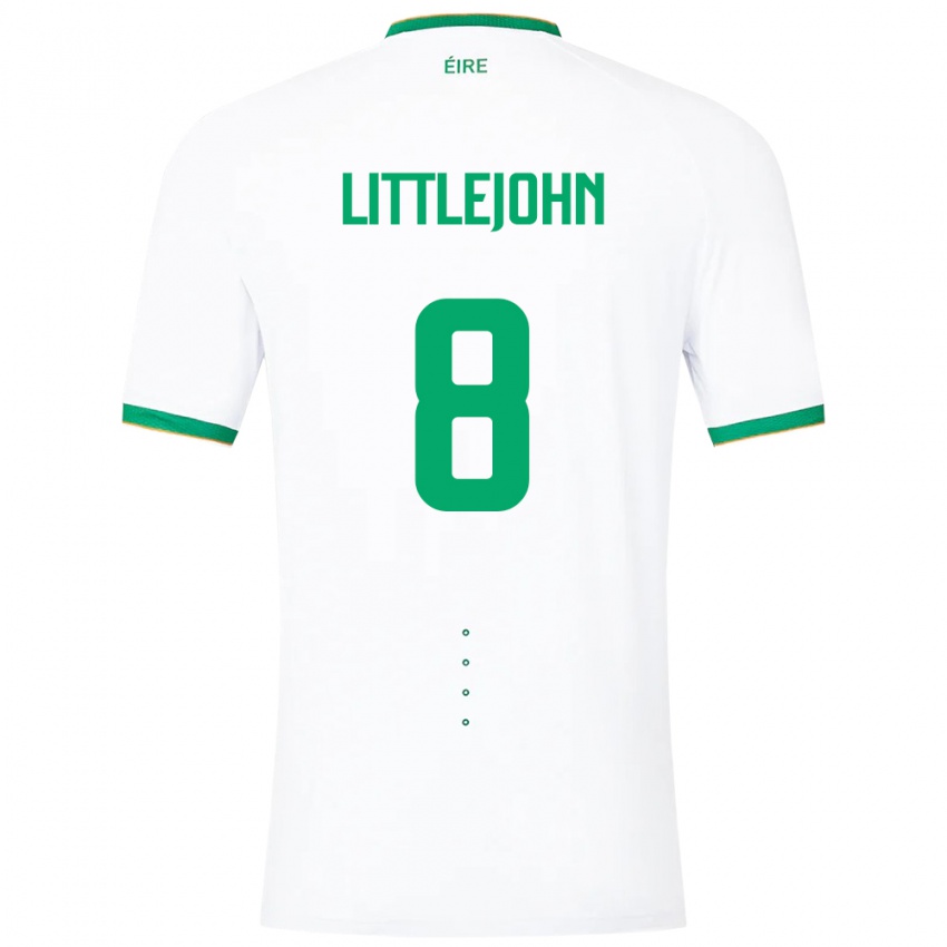 Niño Camiseta Irlanda Ruesha Littlejohn #8 Blanco 2ª Equipación 24-26 La Camisa México