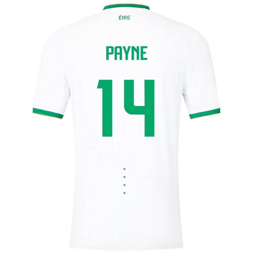 Niño Camiseta Irlanda Heather Payne #14 Blanco 2ª Equipación 24-26 La Camisa México