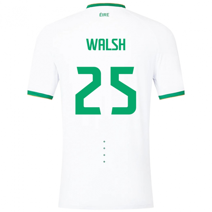 Niño Camiseta Irlanda Megan Walsh #25 Blanco 2ª Equipación 24-26 La Camisa México