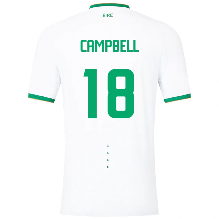 Niño Camiseta Irlanda Megan Campbell #18 Blanco 2ª Equipación 24-26 La Camisa México