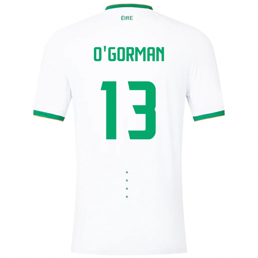 Niño Camiseta Irlanda Áine O'gorman #13 Blanco 2ª Equipación 24-26 La Camisa México