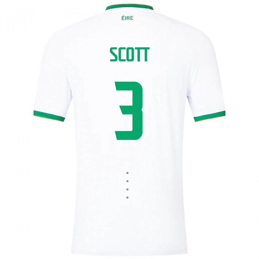 Niño Camiseta Irlanda Harriet Scott #3 Blanco 2ª Equipación 24-26 La Camisa México