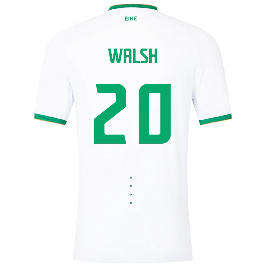 Niño Camiseta Irlanda Claire Walsh #20 Blanco 2ª Equipación 24-26 La Camisa México