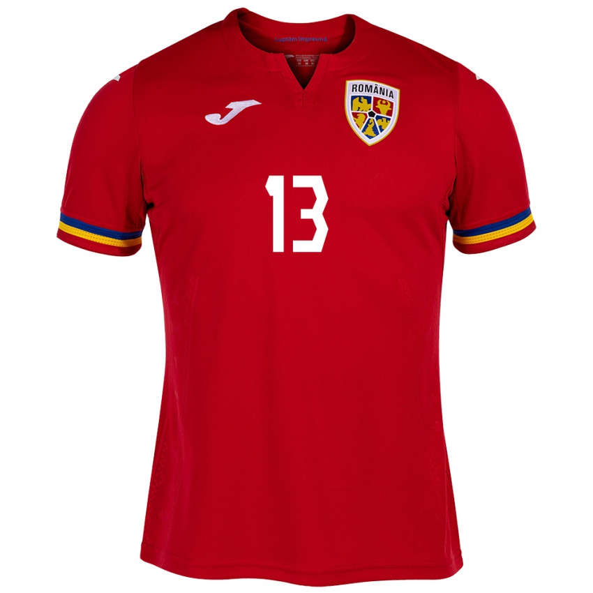 Niño Camiseta Rumania Valentin Mihăilă #13 Rojo 2ª Equipación 24-26 La Camisa México