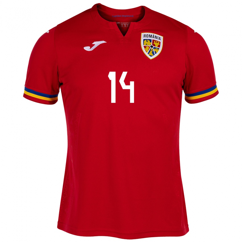 Niño Camiseta Rumania Mario Tudose #14 Rojo 2ª Equipación 24-26 La Camisa México