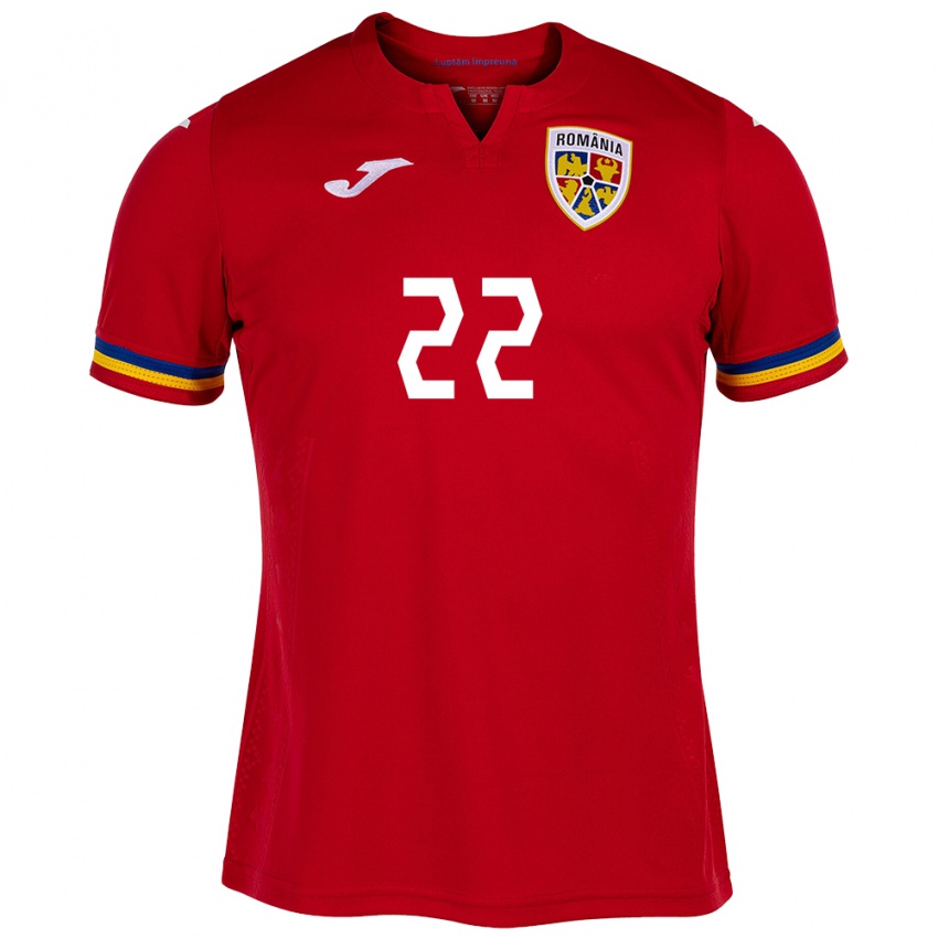 Niño Camiseta Rumania Vladislav Blănuță #22 Rojo 2ª Equipación 24-26 La Camisa México