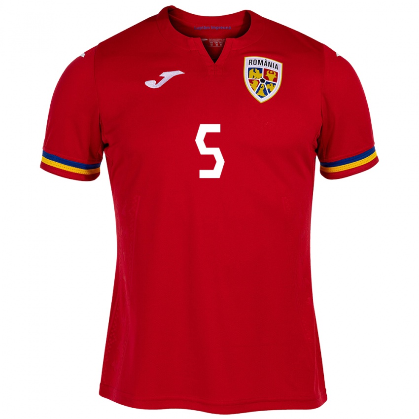 Niño Camiseta Rumania Teodora Meluță #5 Rojo 2ª Equipación 24-26 La Camisa México