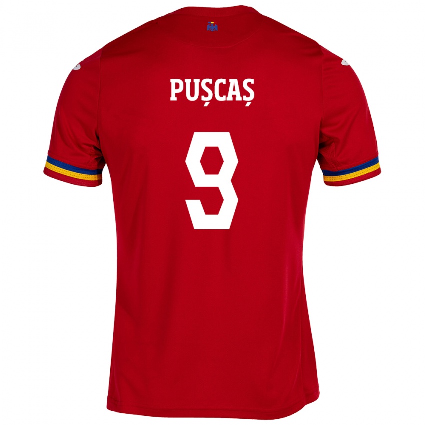 Niño Camiseta Rumania George Pușcaș #9 Rojo 2ª Equipación 24-26 La Camisa México