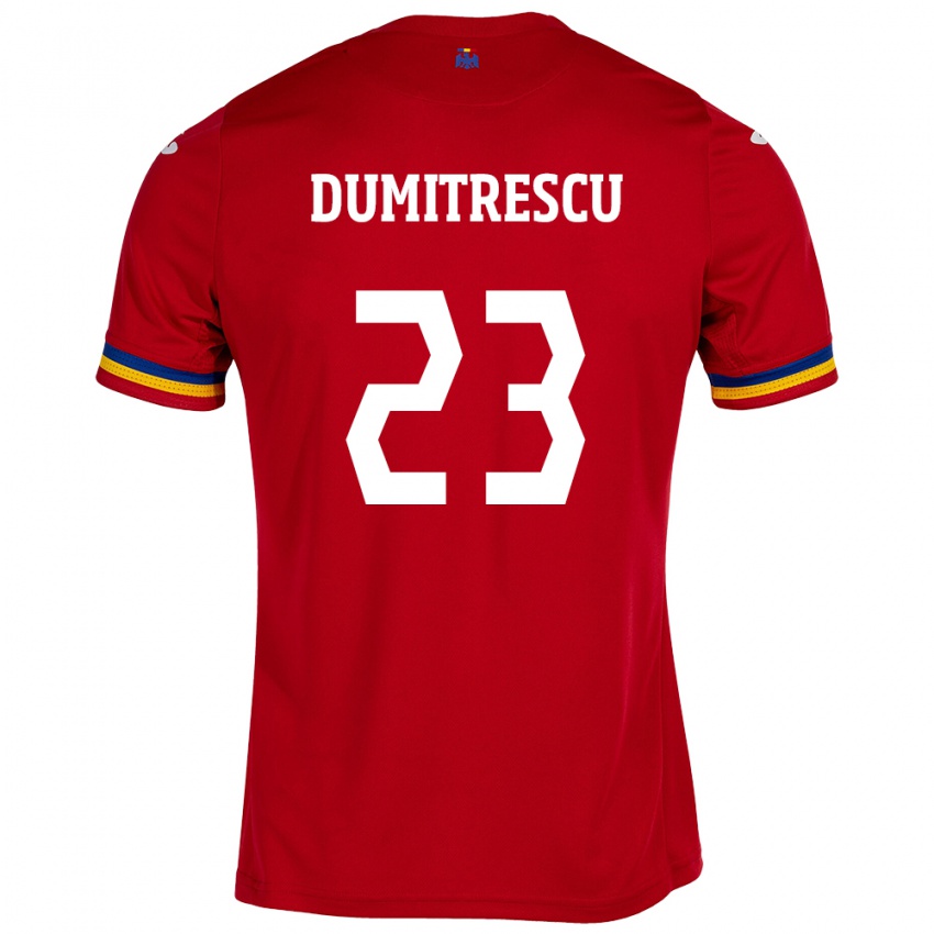 Niño Camiseta Rumania Andres Dumitrescu #23 Rojo 2ª Equipación 24-26 La Camisa México