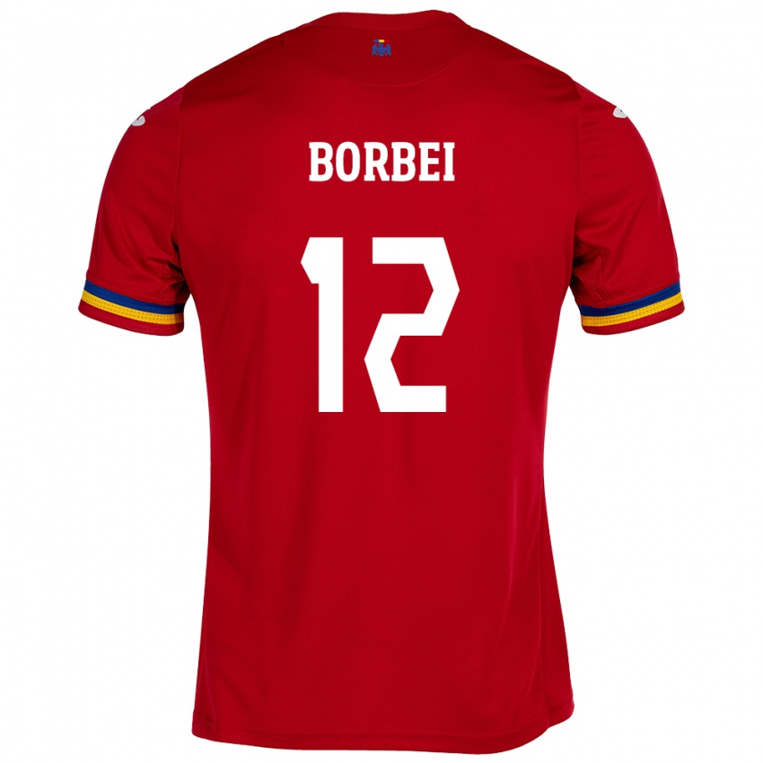 Niño Camiseta Rumania Alexandru Borbei #12 Rojo 2ª Equipación 24-26 La Camisa México