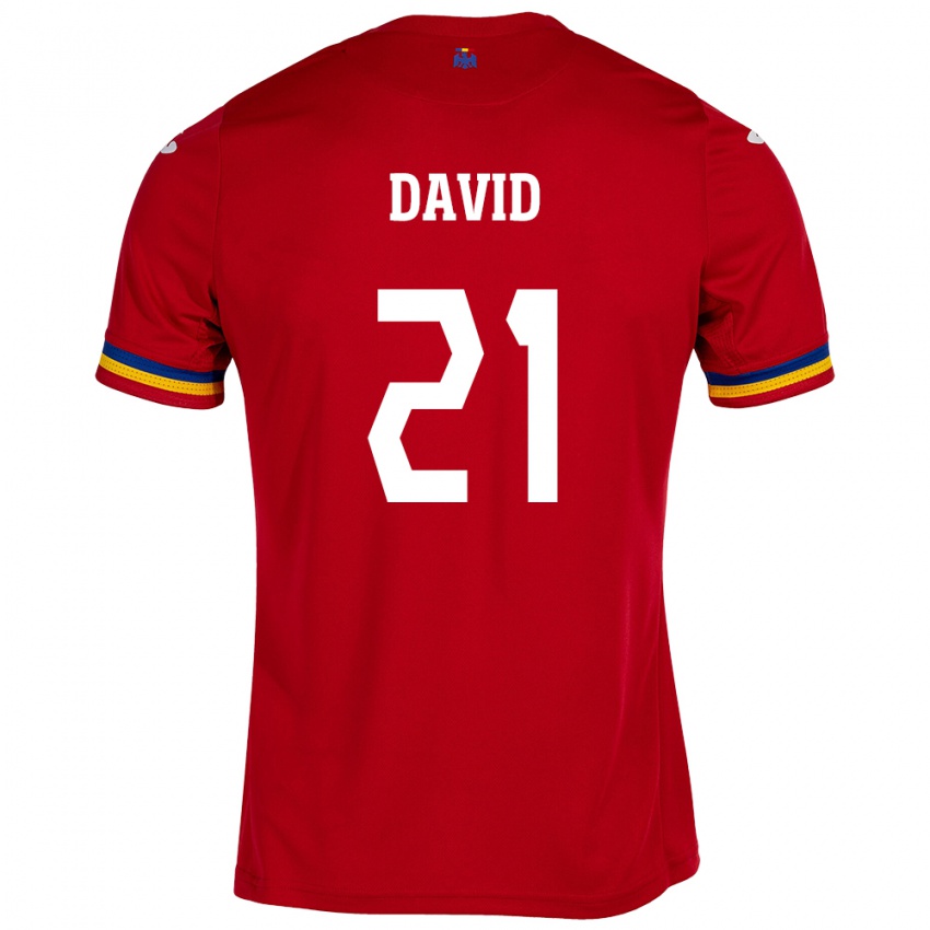 Niño Camiseta Rumania Gabriel David #21 Rojo 2ª Equipación 24-26 La Camisa México