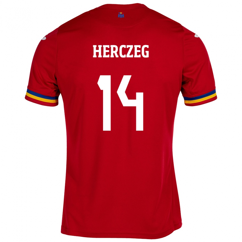 Niño Camiseta Rumania Andrea Herczeg #14 Rojo 2ª Equipación 24-26 La Camisa México