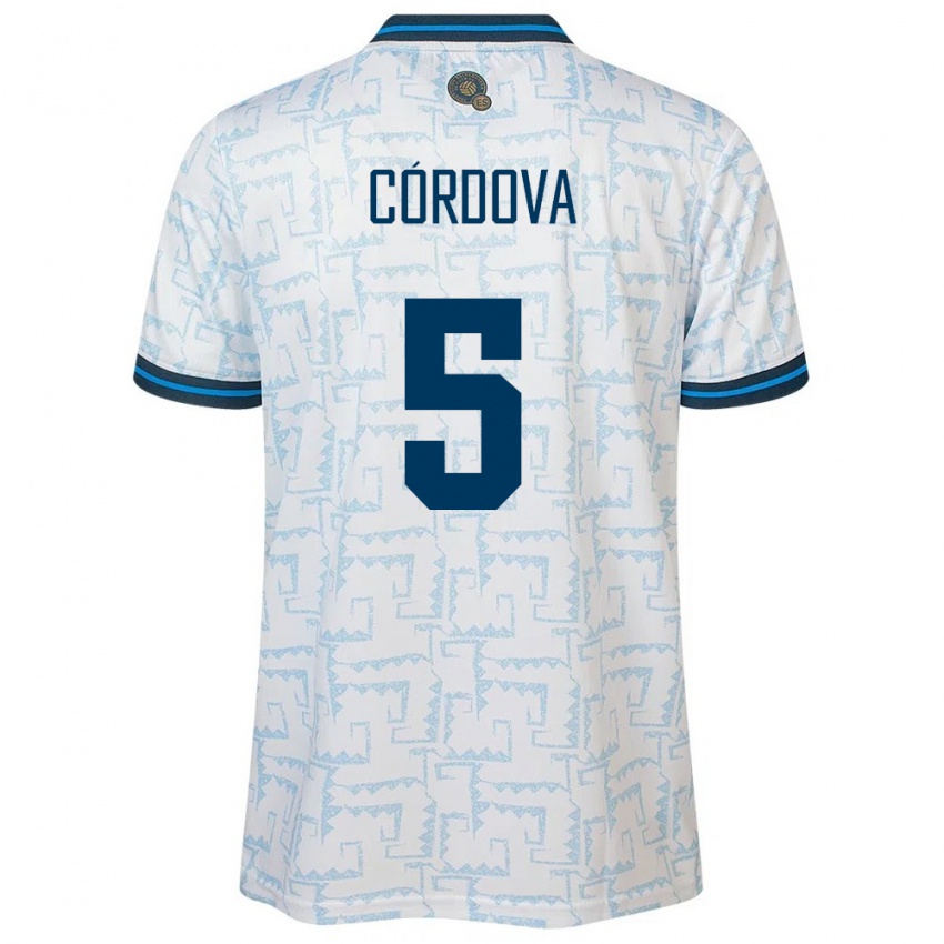 Niño Camiseta El Salvador Edwin Córdova #5 Blanco 2ª Equipación 24-26 La Camisa México