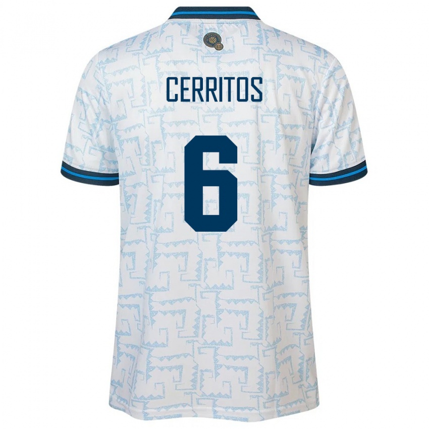 Niño Camiseta El Salvador Mauricio Cerritos #6 Blanco 2ª Equipación 24-26 La Camisa México