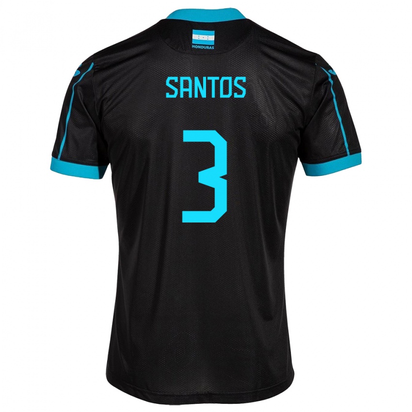 Niño Camiseta Honduras Marcelo Santos #3 Negro 2ª Equipación 24-26 La Camisa México