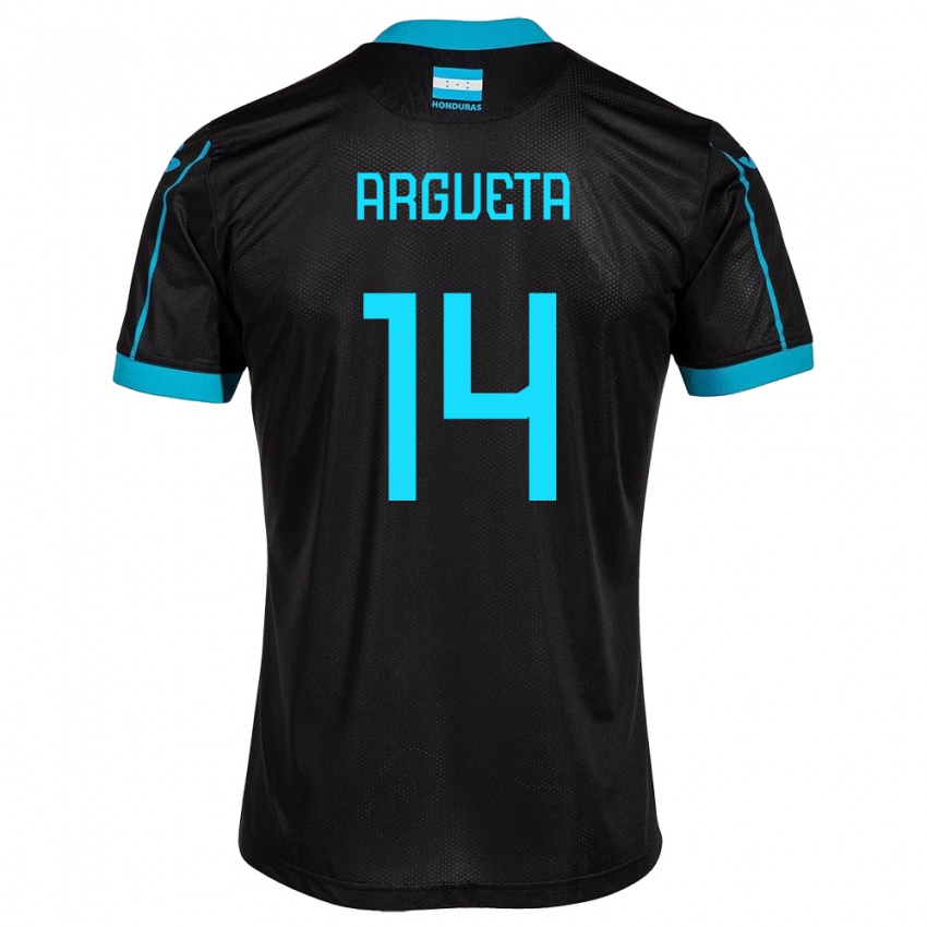 Niño Camiseta Honduras Carlos Argueta #14 Negro 2ª Equipación 24-26 La Camisa México