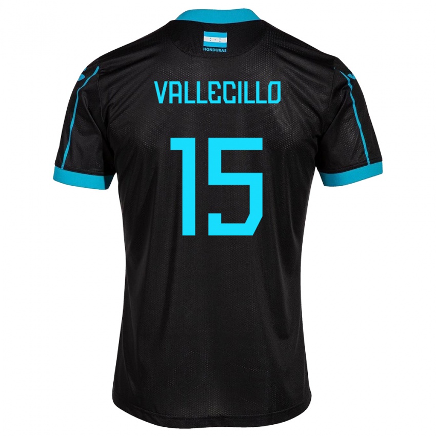 Niño Camiseta Honduras Eric Vallecillo #15 Negro 2ª Equipación 24-26 La Camisa México