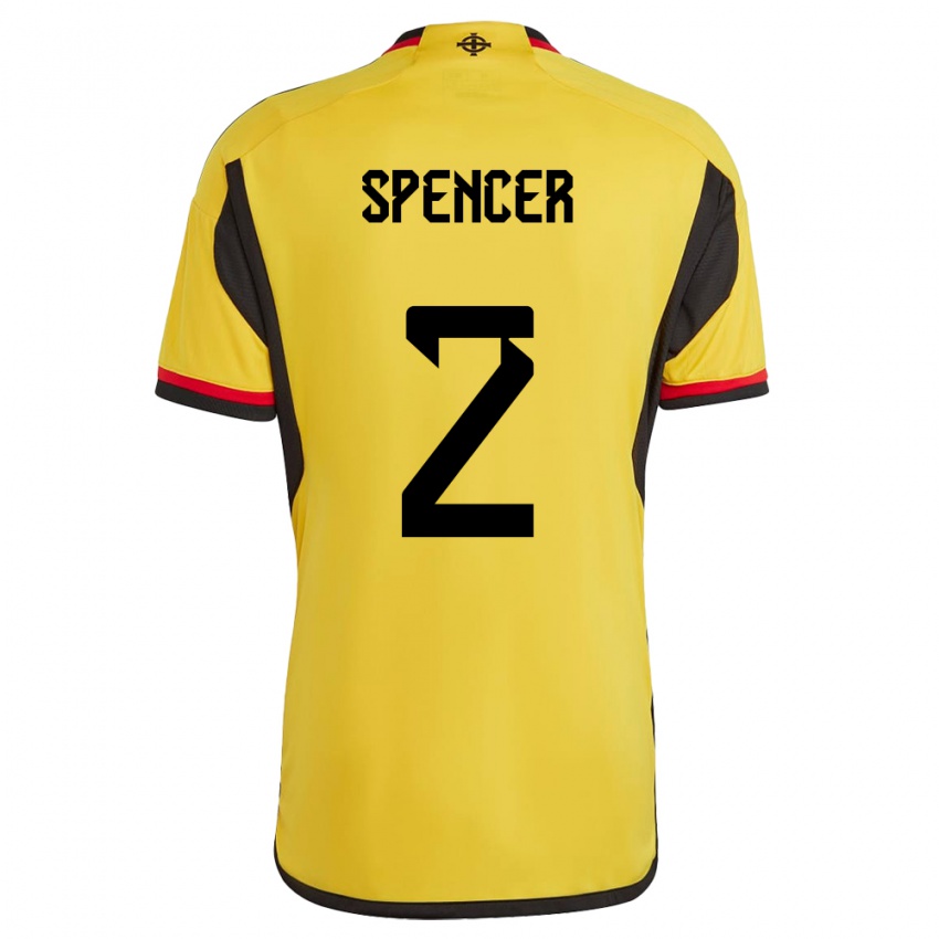 Niño Camiseta Irlanda Del Norte Brodie Spencer #2 Blanco 2ª Equipación 24-26 La Camisa México