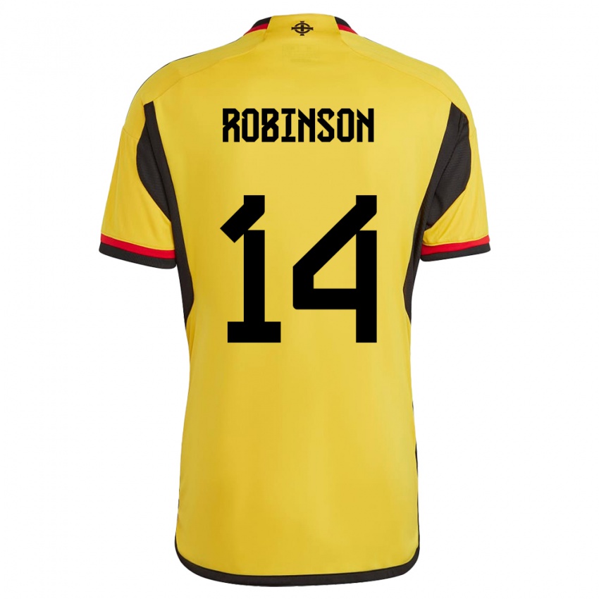 Niño Camiseta Irlanda Del Norte Darren Robinson #14 Blanco 2ª Equipación 24-26 La Camisa México