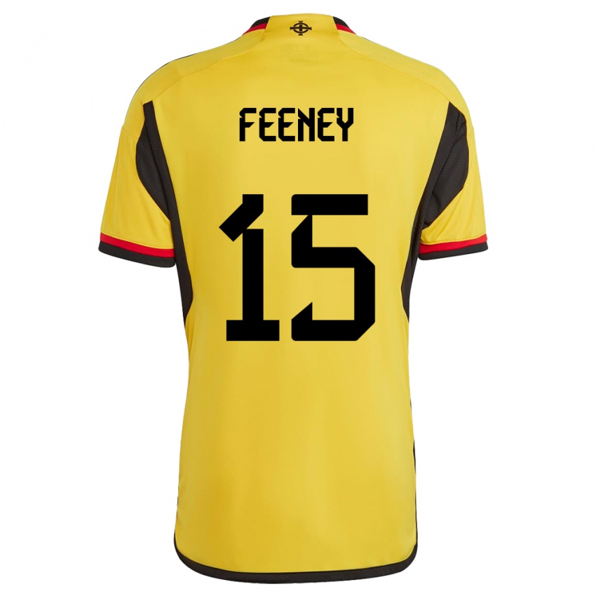 Niño Camiseta Irlanda Del Norte George Feeney #15 Blanco 2ª Equipación 24-26 La Camisa México