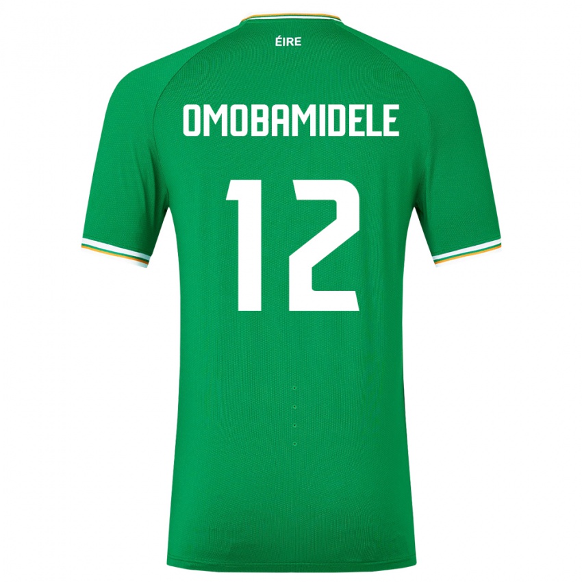 Hombre Camiseta Irlanda Andrew Omobamidele #12 Verde 1ª Equipación 24-26 La Camisa México