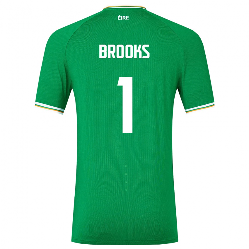 Hombre Camiseta Irlanda Tiernan Brooks #1 Verde 1ª Equipación 24-26 La Camisa México