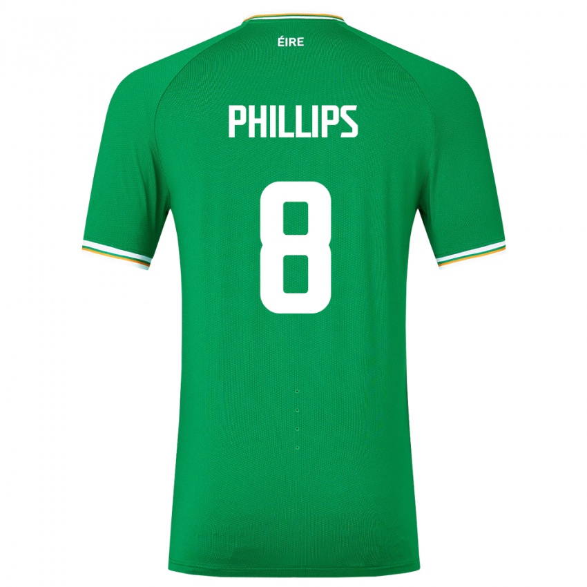 Hombre Camiseta Irlanda Killian Phillips #8 Verde 1ª Equipación 24-26 La Camisa México